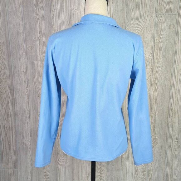The North Face Womens Size Medium Pullover 1/4 Zip Fleece Jacket Blue TKA 100 - Picture 2 of 7